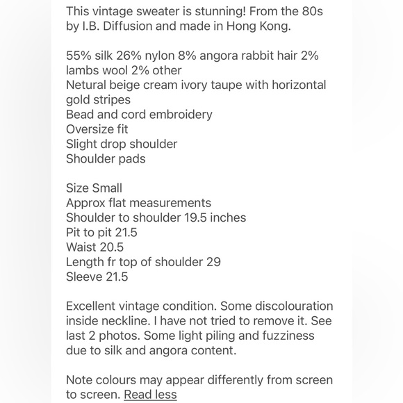 Vintage 80s silk angora wool blend ivory sweater - Picture 11 of 11